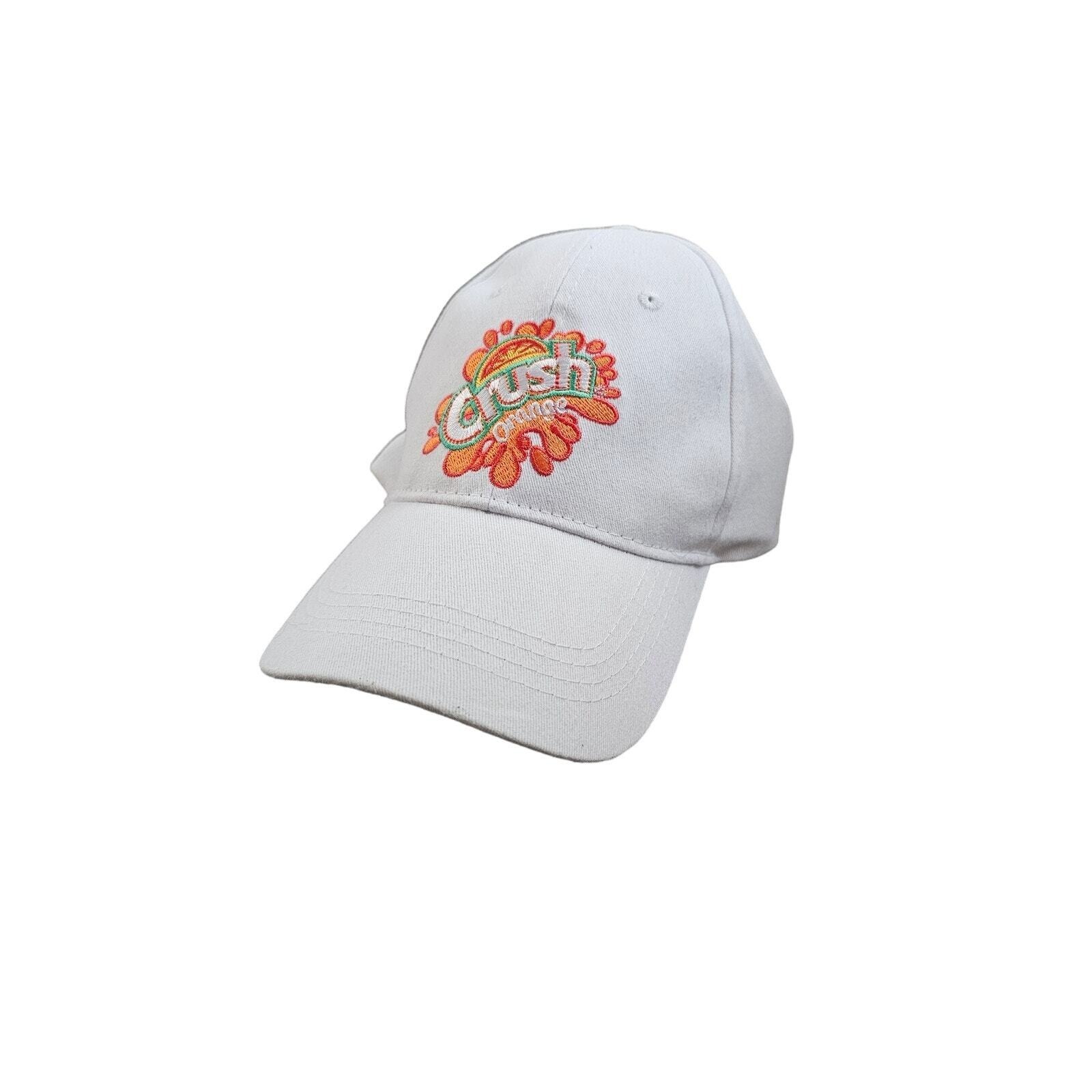 Vintage Orange Crush Soda Adjustable Strapback Hat All White Beach Brew Licensed